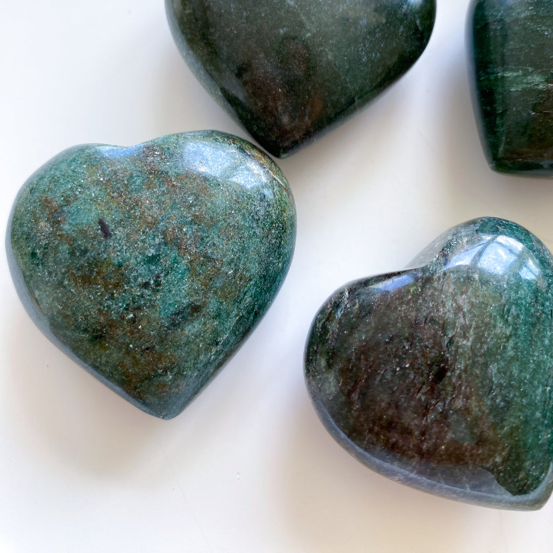 Green Aventurine Puffy Heart - You Choose