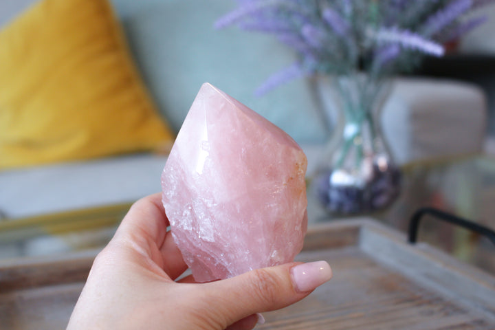 Large Gentle Rose Quartz Top Polish - Get Exact Stone