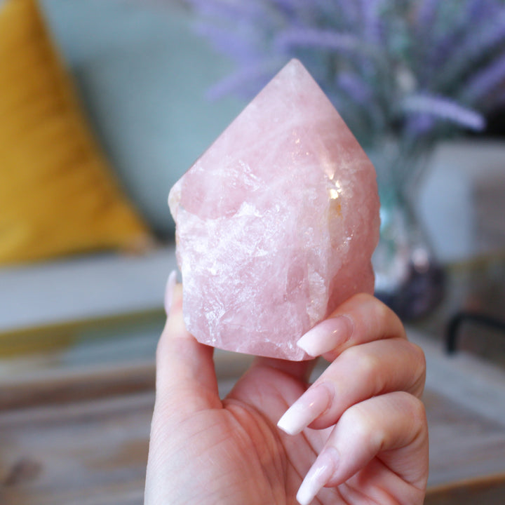 Large Gentle Rose Quartz Top Polish - Get Exact Stone