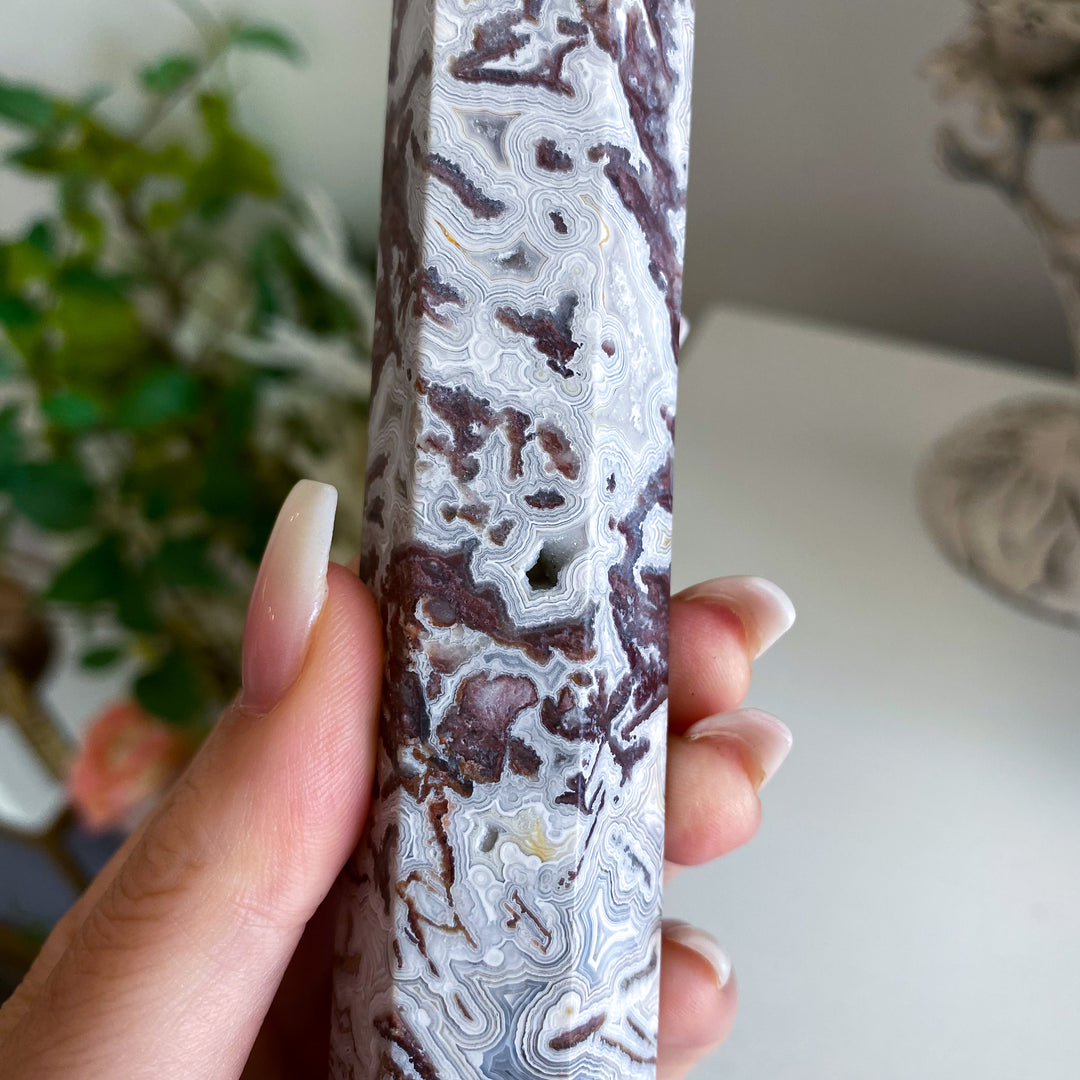 Crazy Lace Agate Tower 6" 