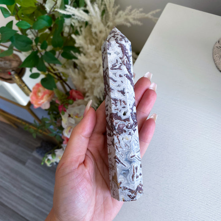 Crazy Lace Agate Tower 6" 