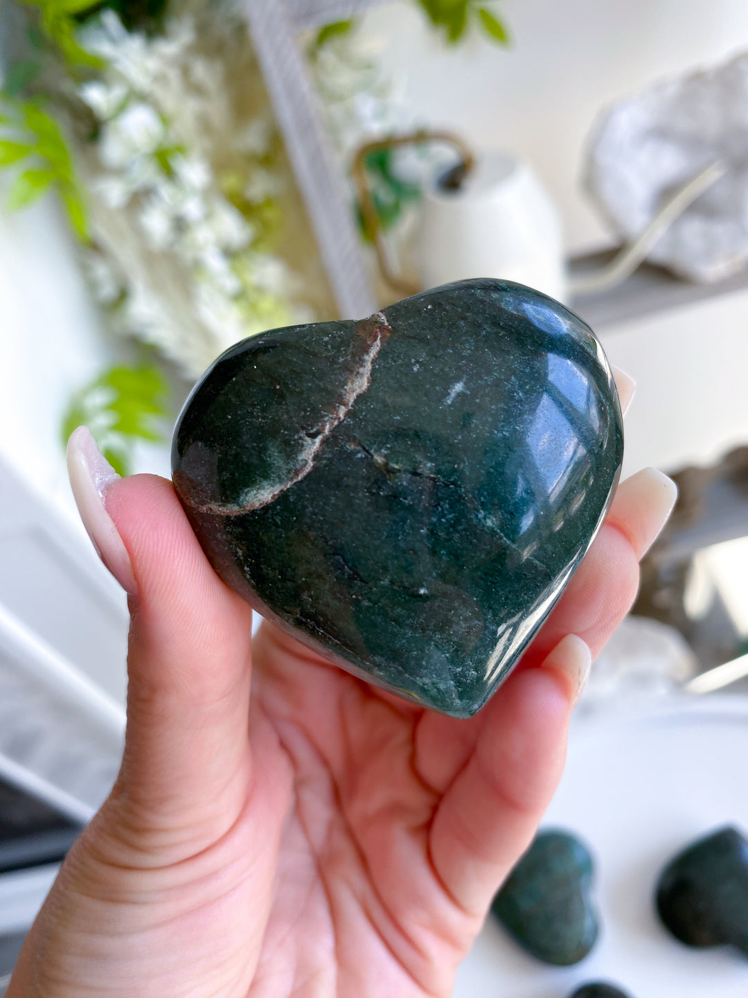 Green Aventurine Puffy Heart - You Choose