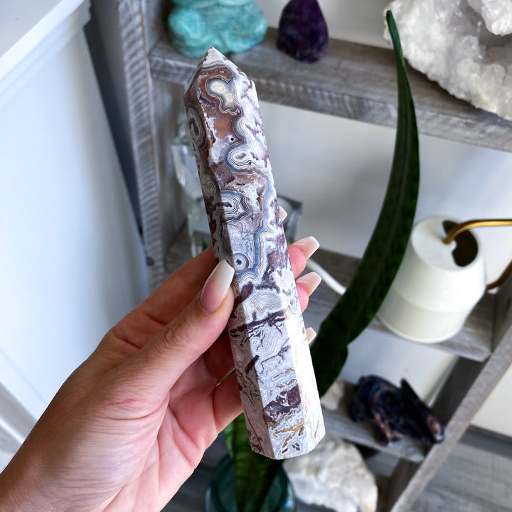 Crazy Lace Agate Tower 6" 
