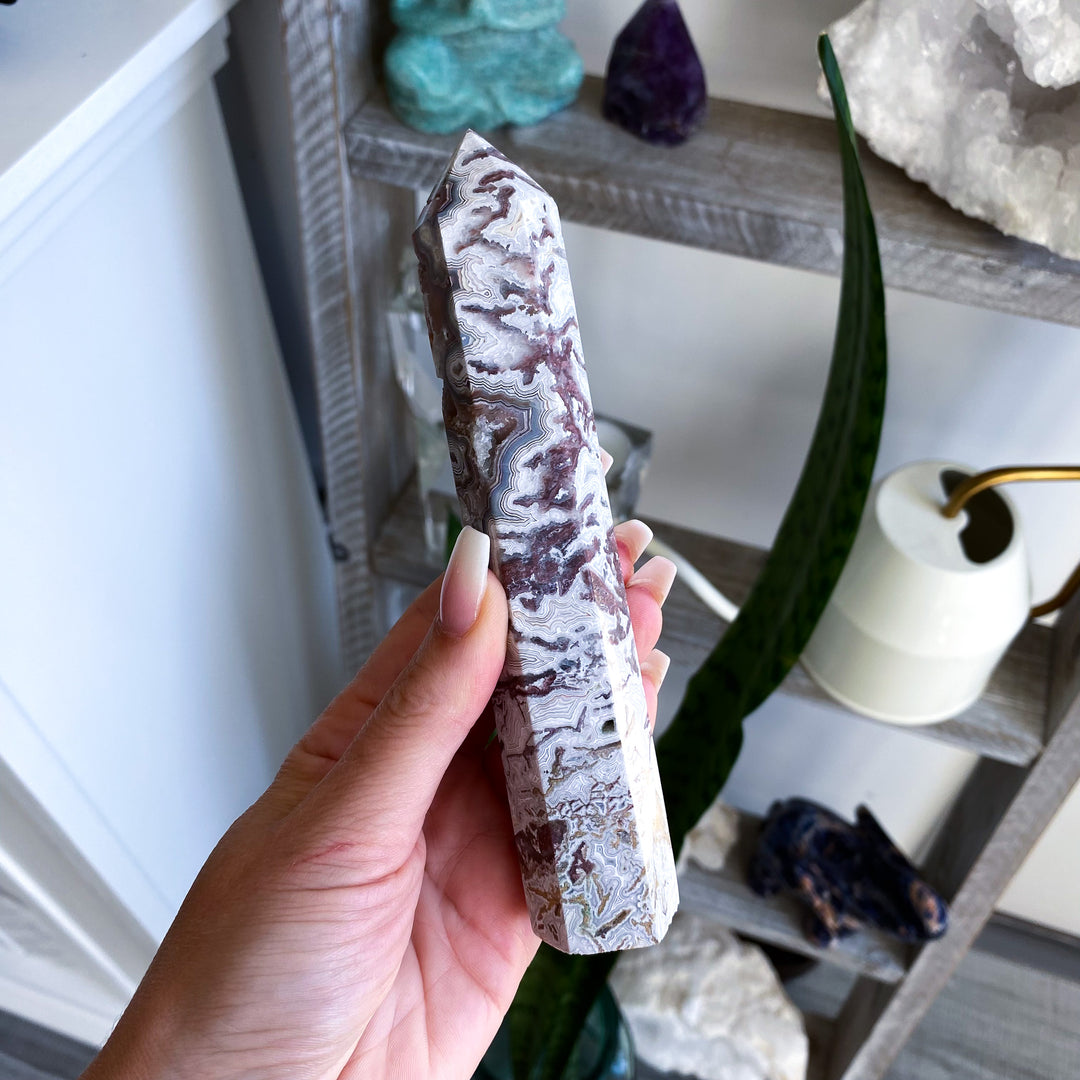 Crazy Lace Agate Tower 6" 
