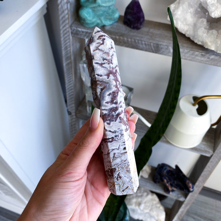 Crazy Lace Agate Tower 6" 