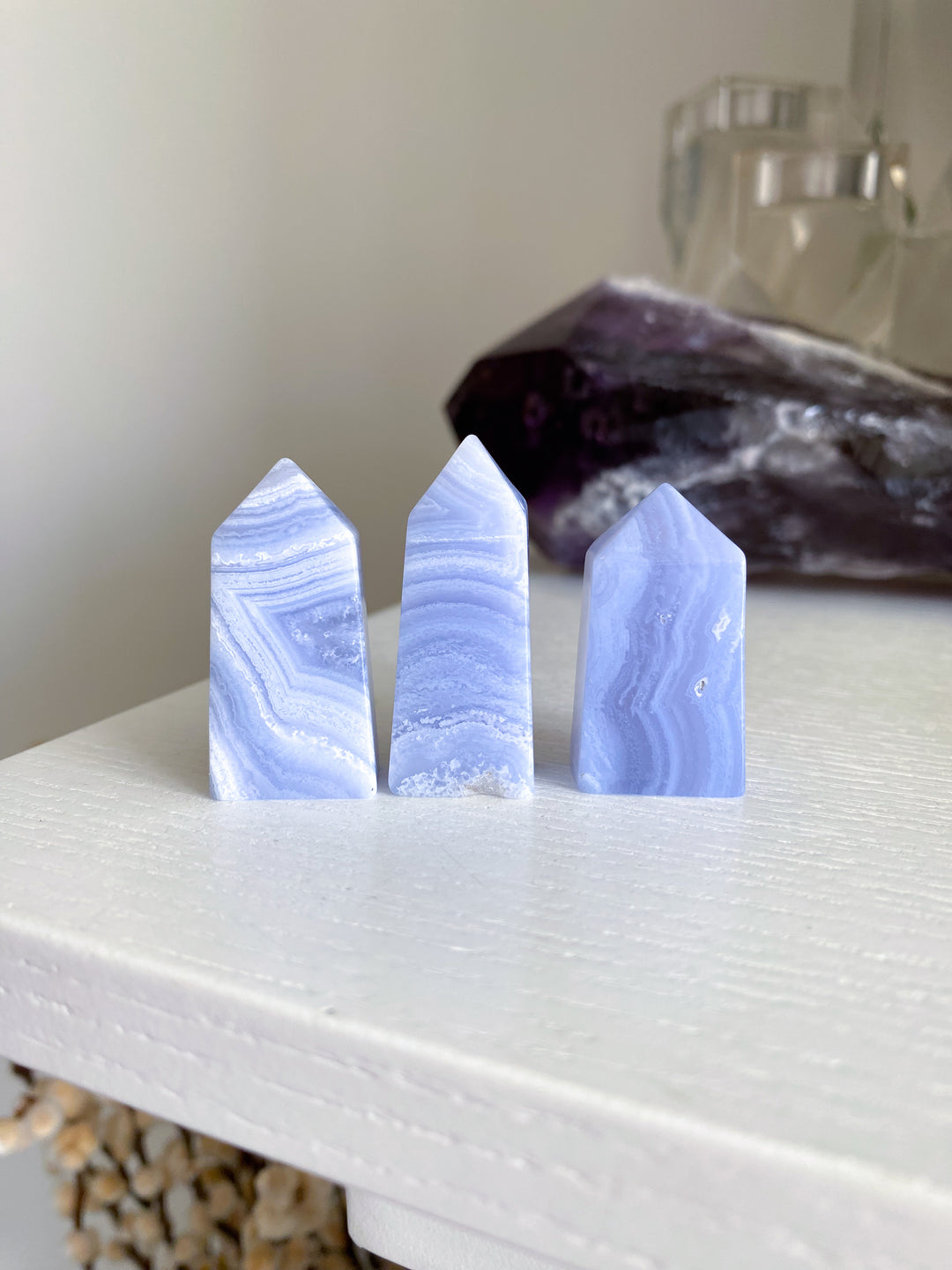 X Small Blue Lace Agate Tower