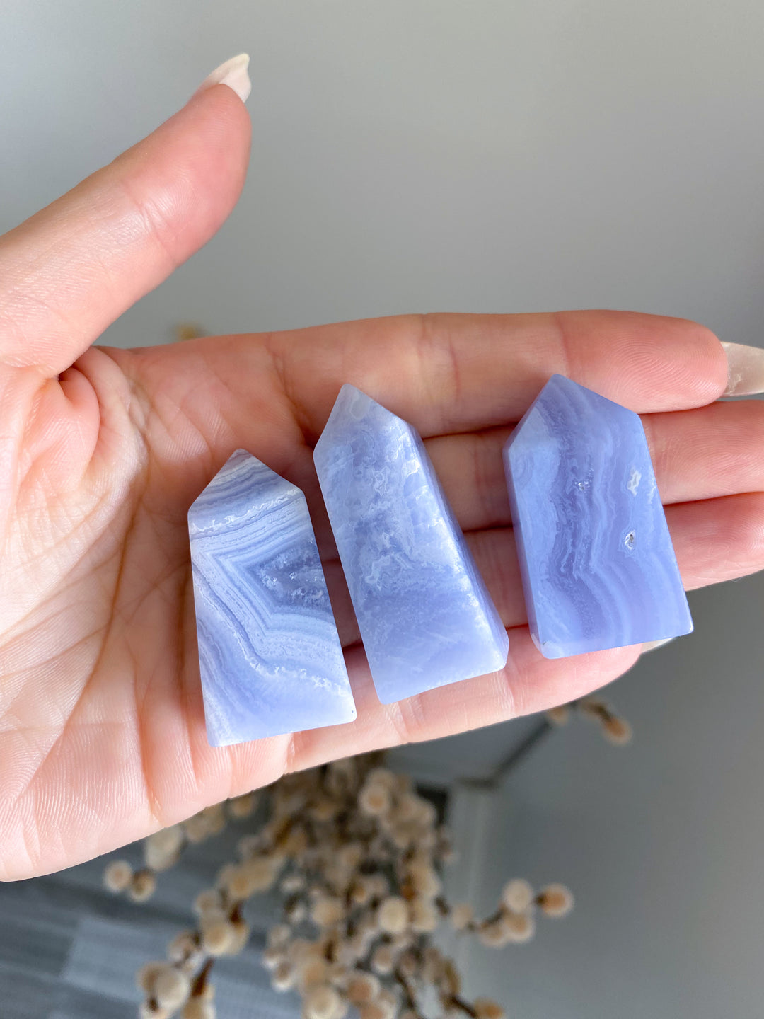 X Small Blue Lace Agate Tower