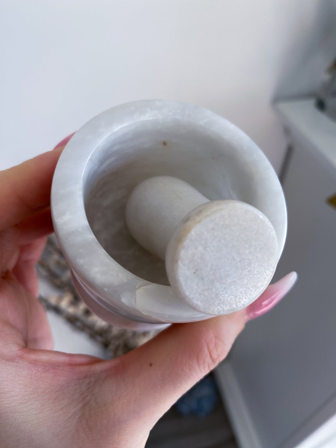 White Marble Mortar and Pestle