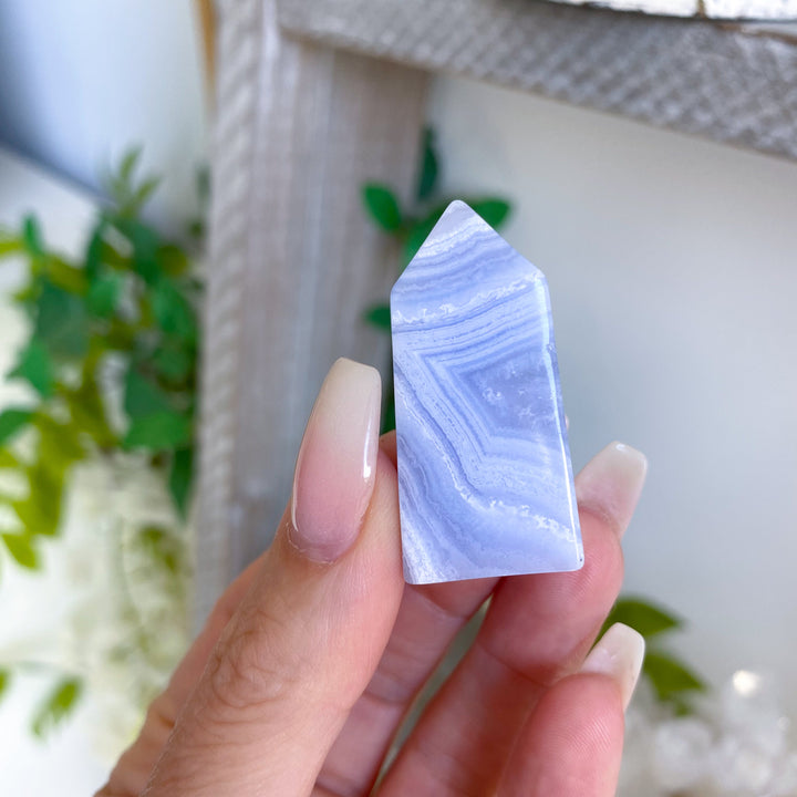 X Small Blue Lace Agate Tower
