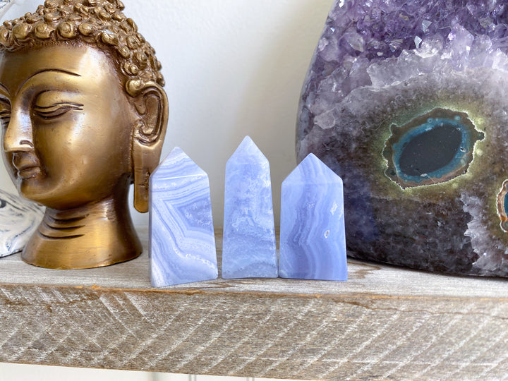 X Small Blue Lace Agate Tower