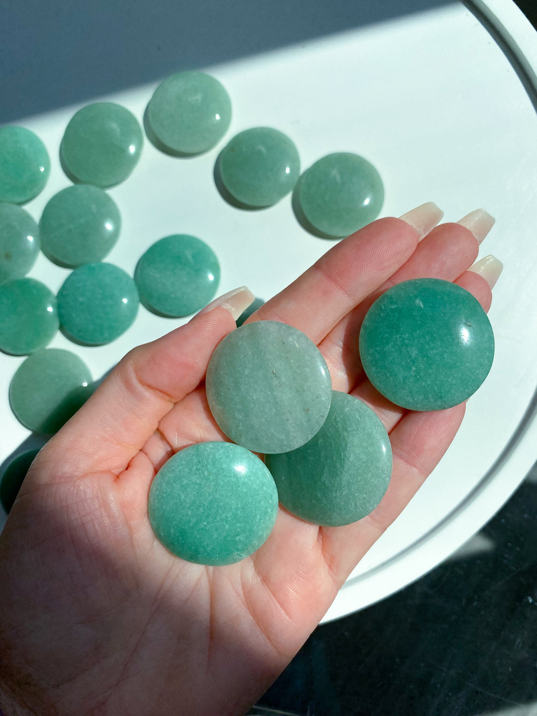Green Aventurine Coin - Money Attractor
