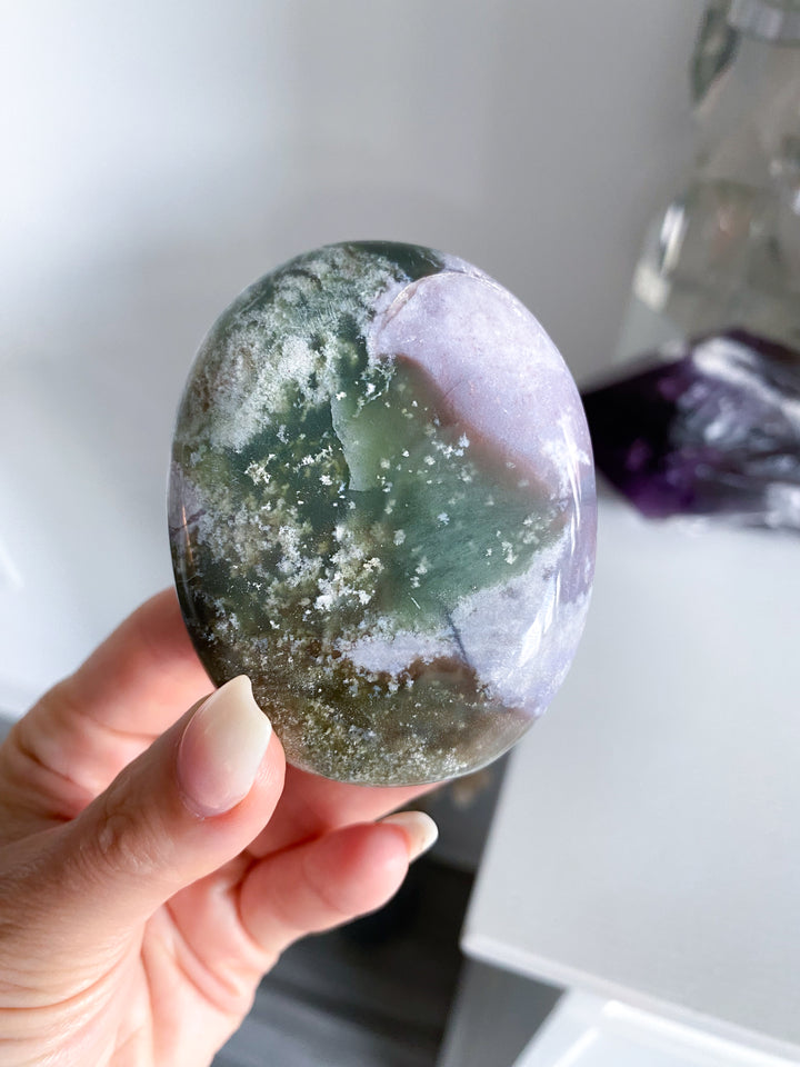XL RARE Pastel Unicorn Jasper Palm Stone #8