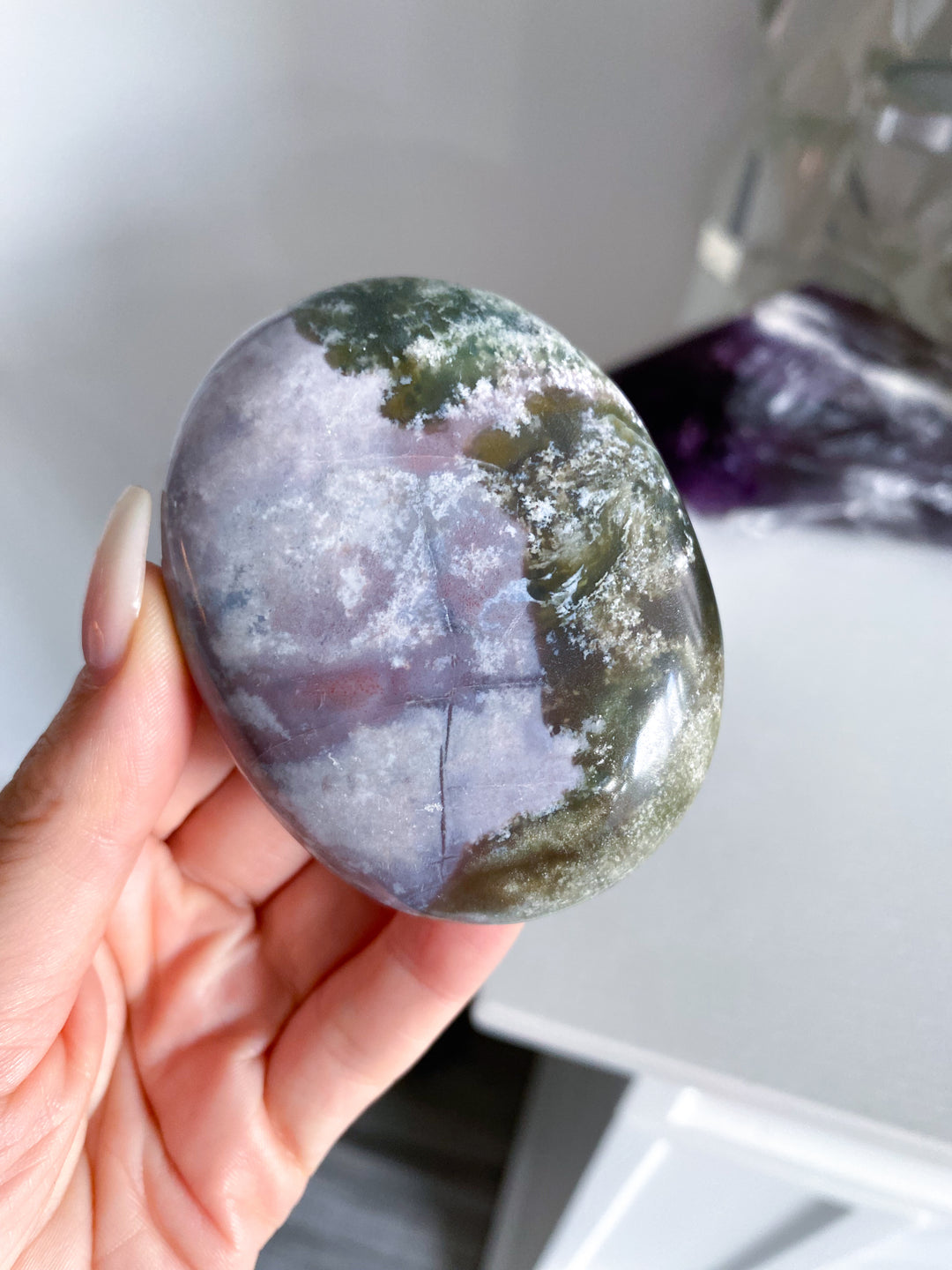 XL RARE Pastel Unicorn Jasper Palm Stone #8