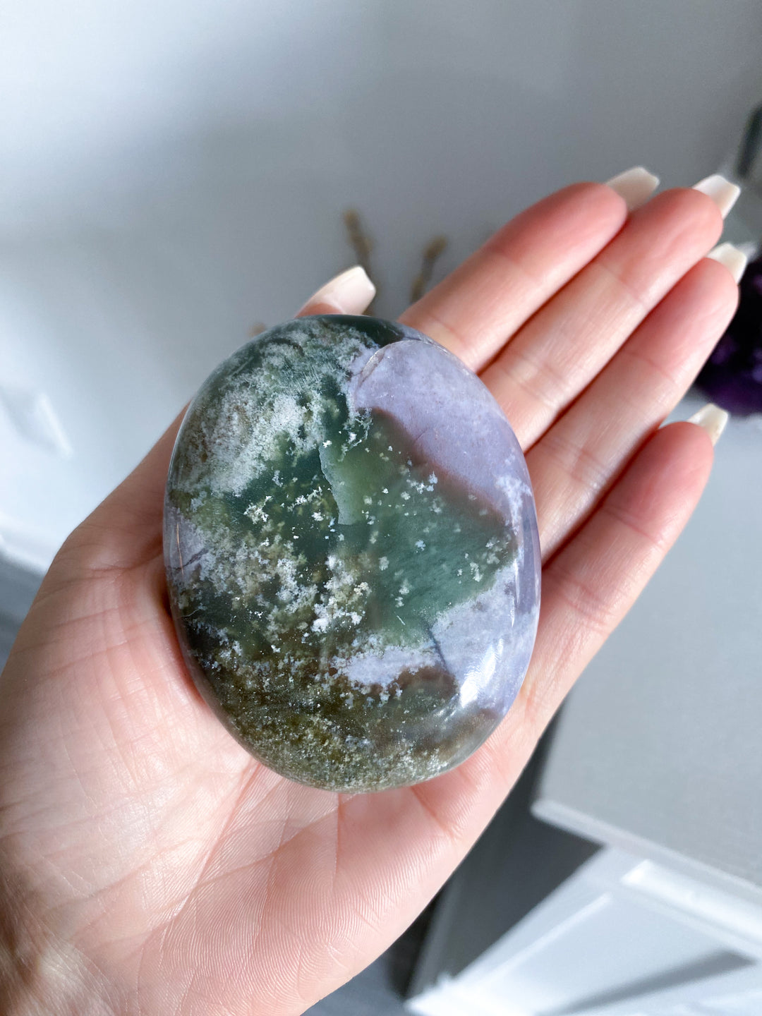 XL RARE Pastel Unicorn Jasper Palm Stone #8