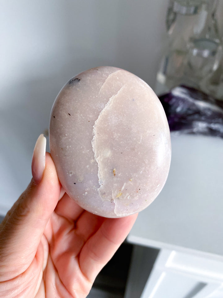 Large Pink Opal Palm Stone #1 - Get Exact Item
