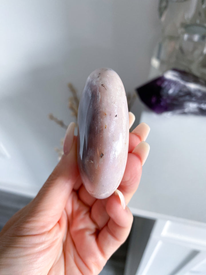 Large Pink Opal Palm Stone #1 - Get Exact Item