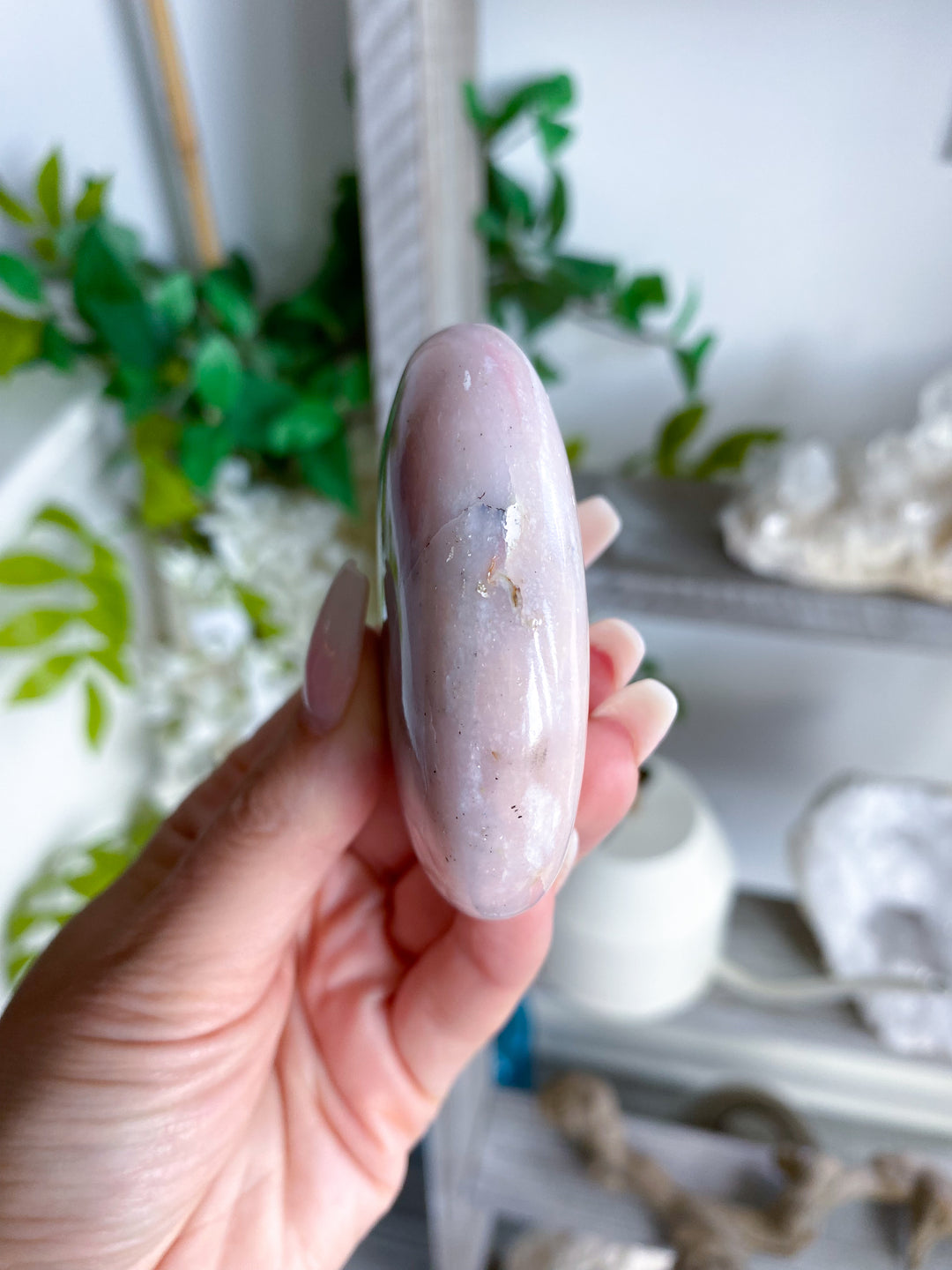 Large Pink Opal Palm Stone #1 - Get Exact Item
