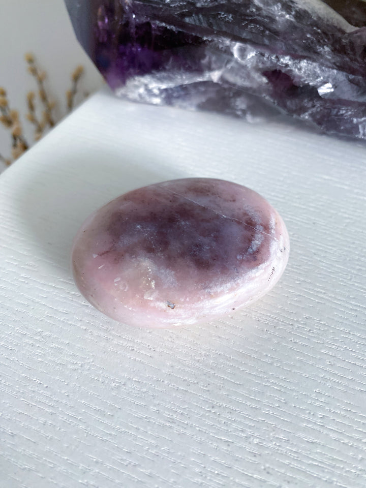 Large Pink Opal Palm Stone #1 - Get Exact Item