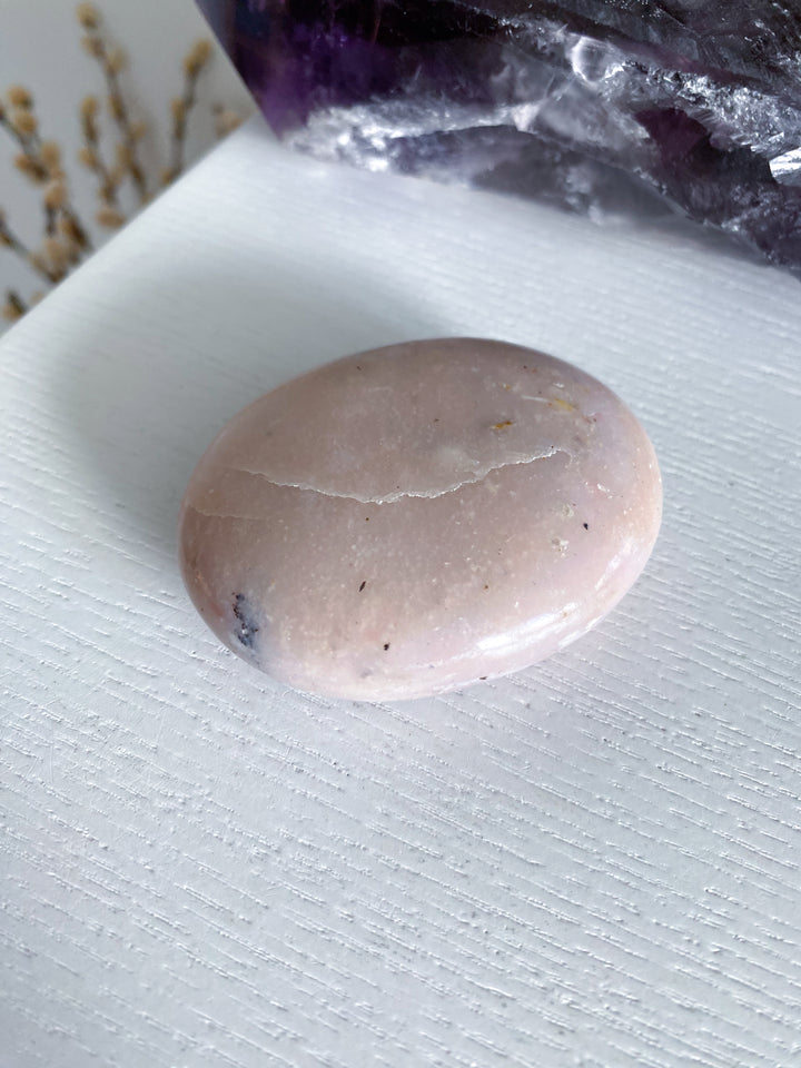 Large Pink Opal Palm Stone #1 - Get Exact Item