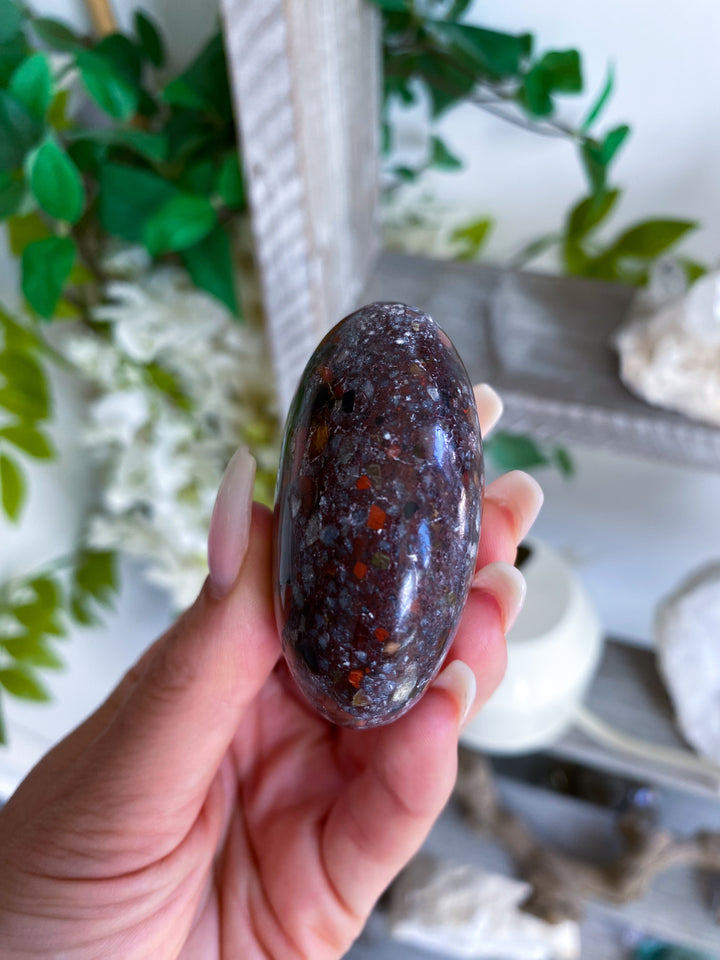Conglomerate Jasper Palm Stone #3