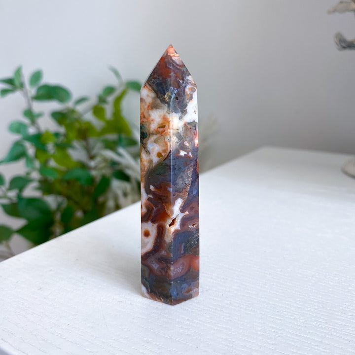 Carnelian &amp; Moss Agate Tower 