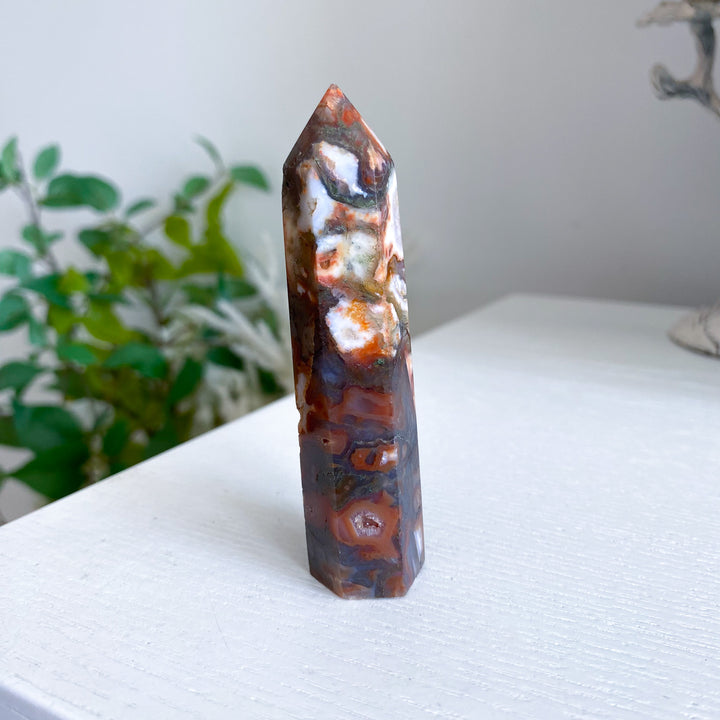 Carnelian &amp; Moss Agate Tower 