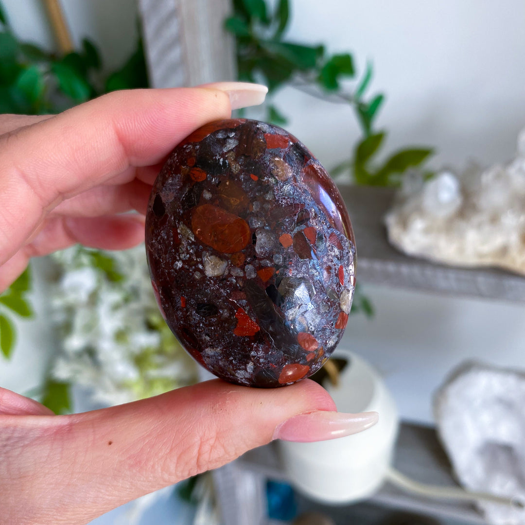 Conglomerate Jasper Palm Stone #1