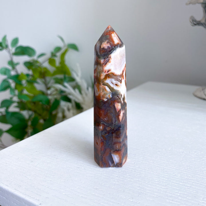 Carnelian &amp; Moss Agate Tower 