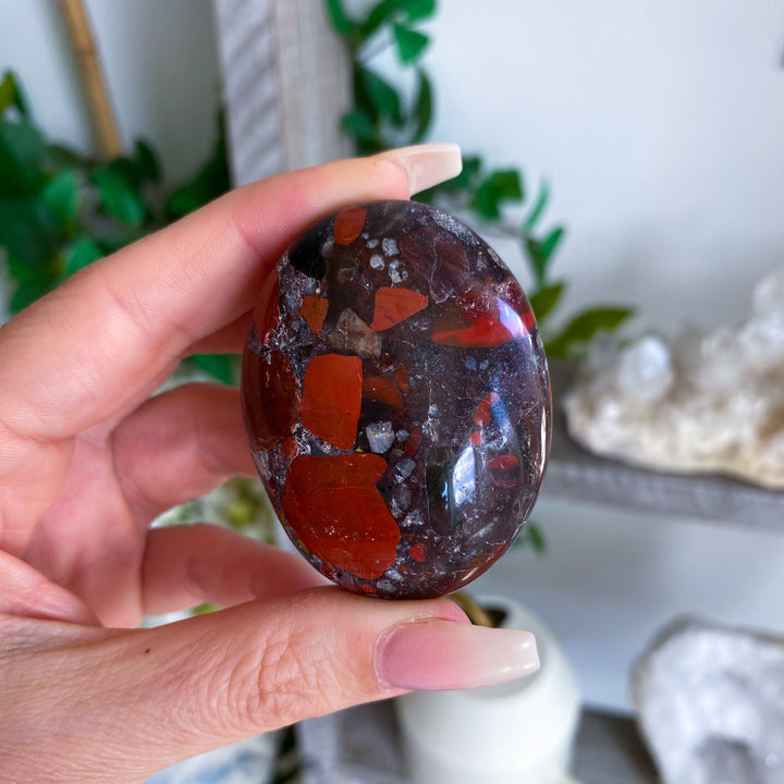 Conglomerate Jasper Palm Stone #1