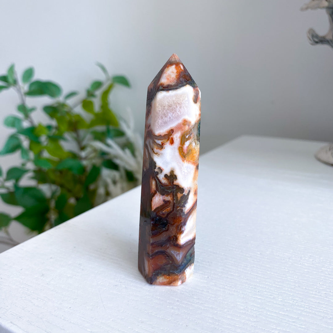 Carnelian &amp; Moss Agate Tower 