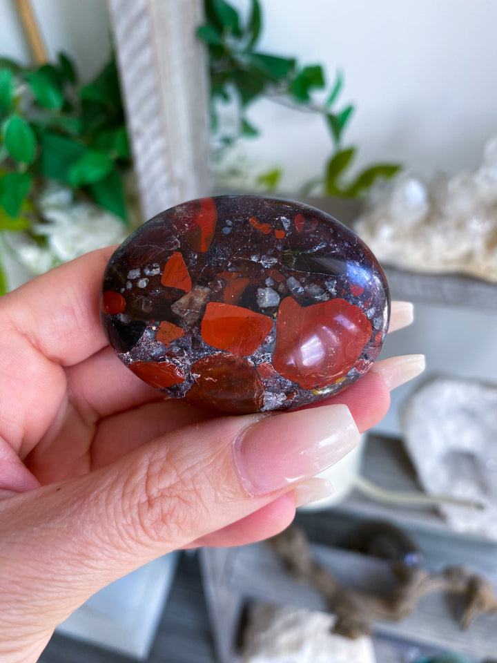 Conglomerate Jasper Palm Stone #1