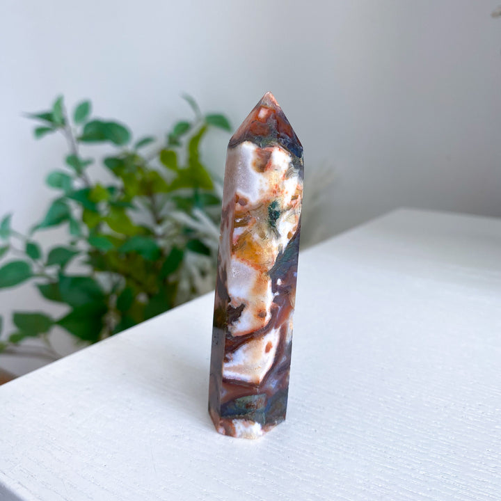 Carnelian &amp; Moss Agate Tower 