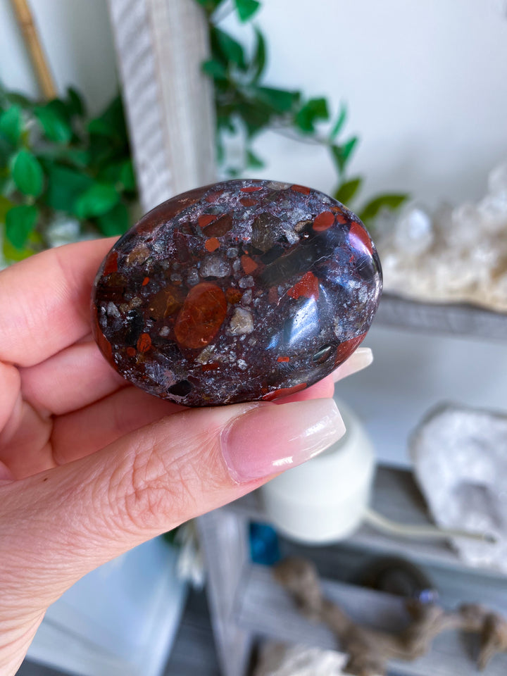 Conglomerate Jasper Palm Stone #1