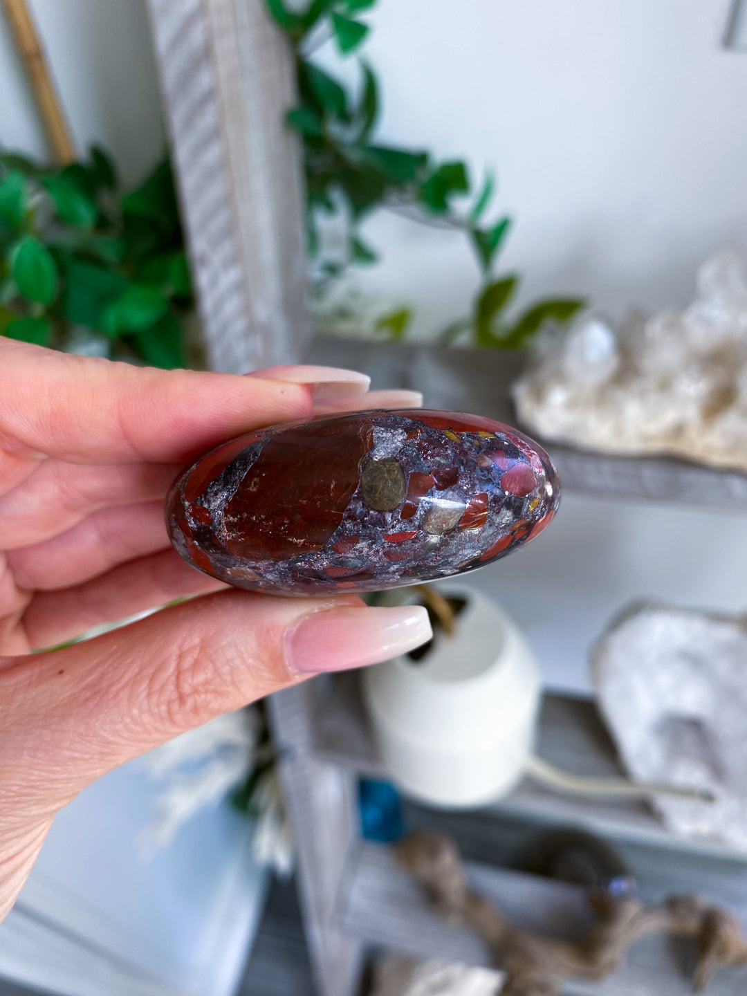 Conglomerate Jasper Palm Stone #1