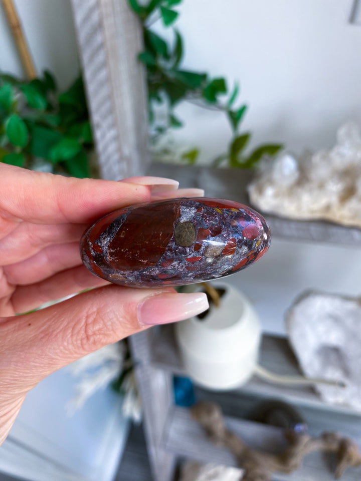Conglomerate Jasper Palm Stone #1