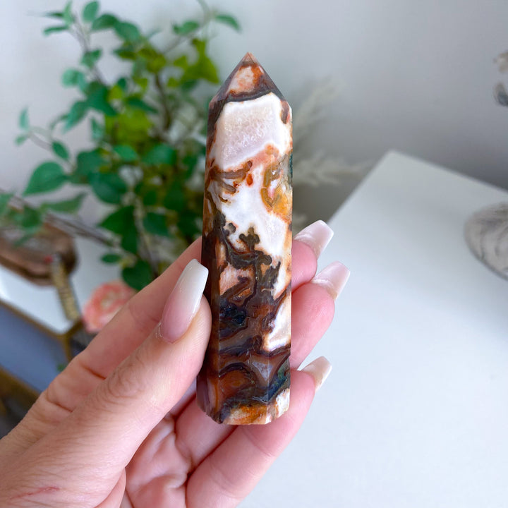Carnelian &amp; Moss Agate Tower 