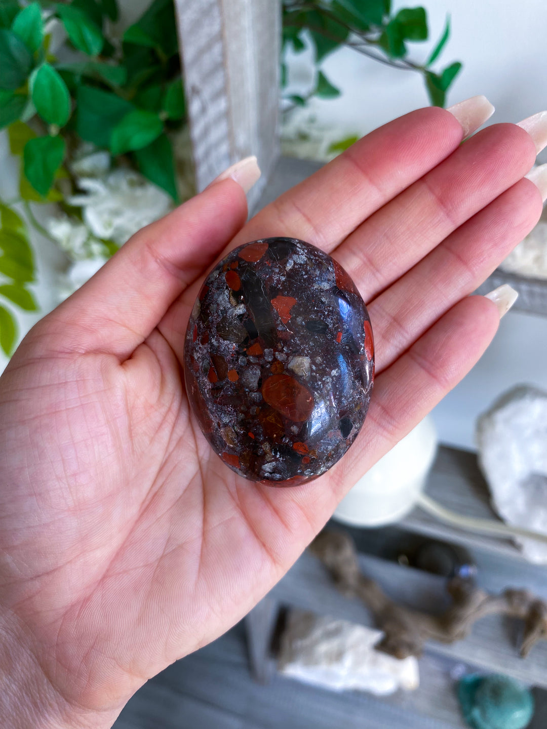 Conglomerate Jasper Palm Stone #1