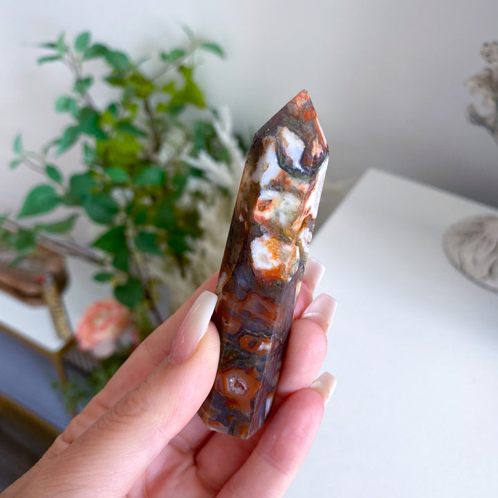 Carnelian &amp; Moss Agate Tower 