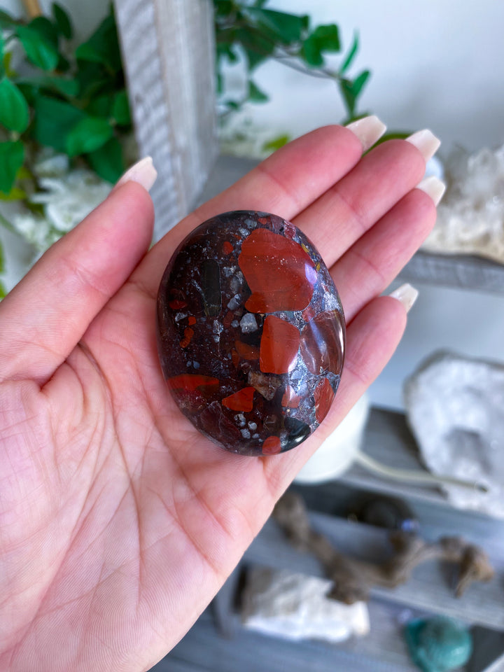 Conglomerate Jasper Palm Stone #1