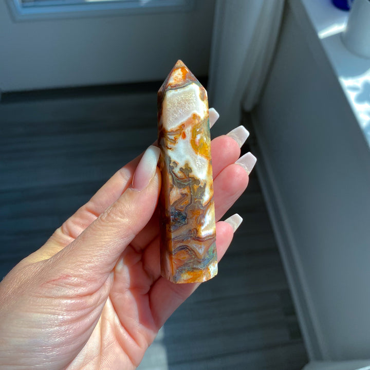 Carnelian &amp; Moss Agate Tower 