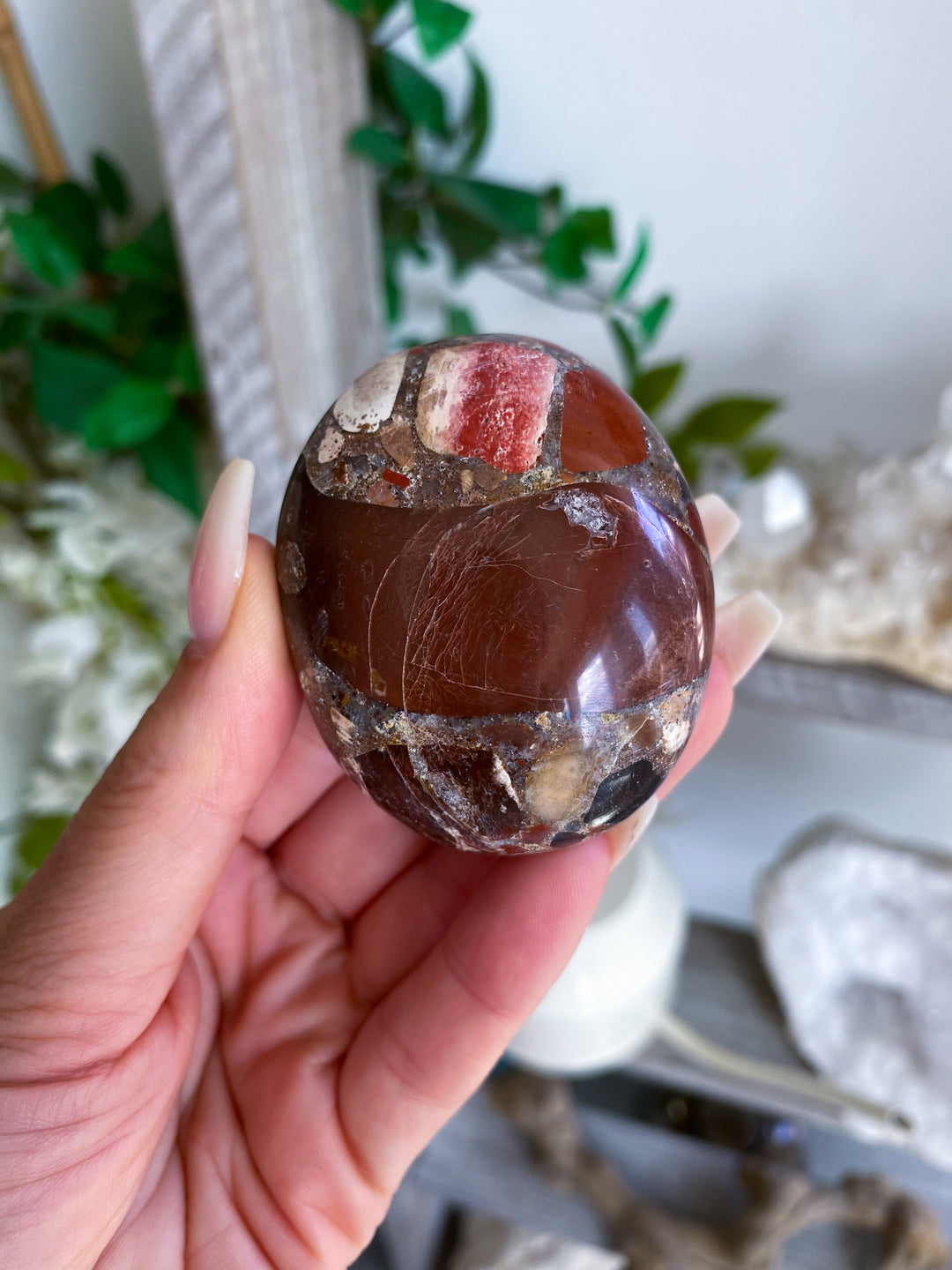 Conglomerate Jasper Palm Stone #2