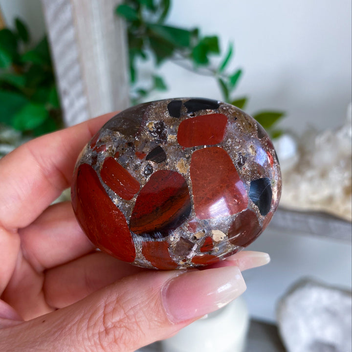 Conglomerate Jasper Palm Stone #2