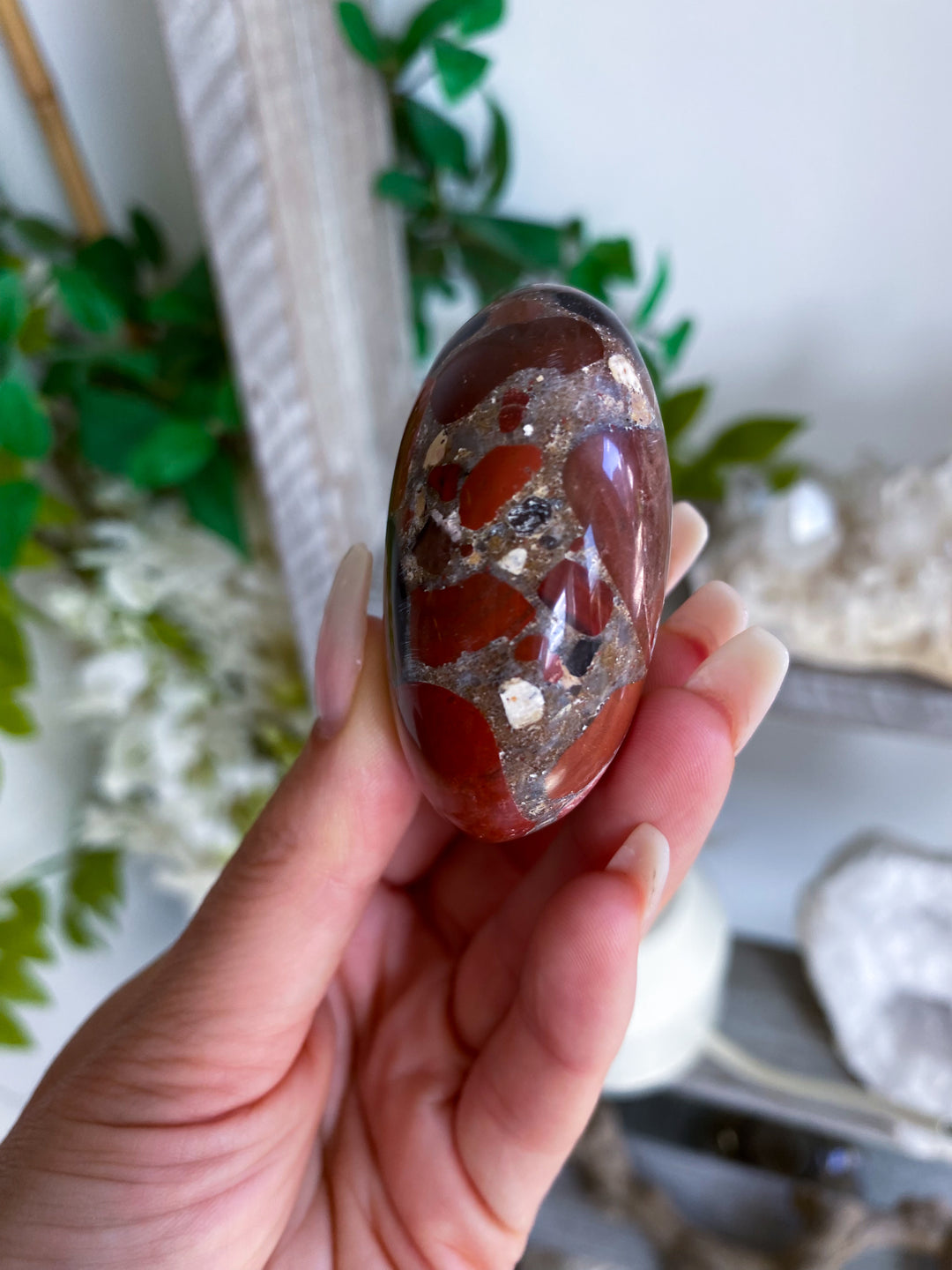 Conglomerate Jasper Palm Stone #2