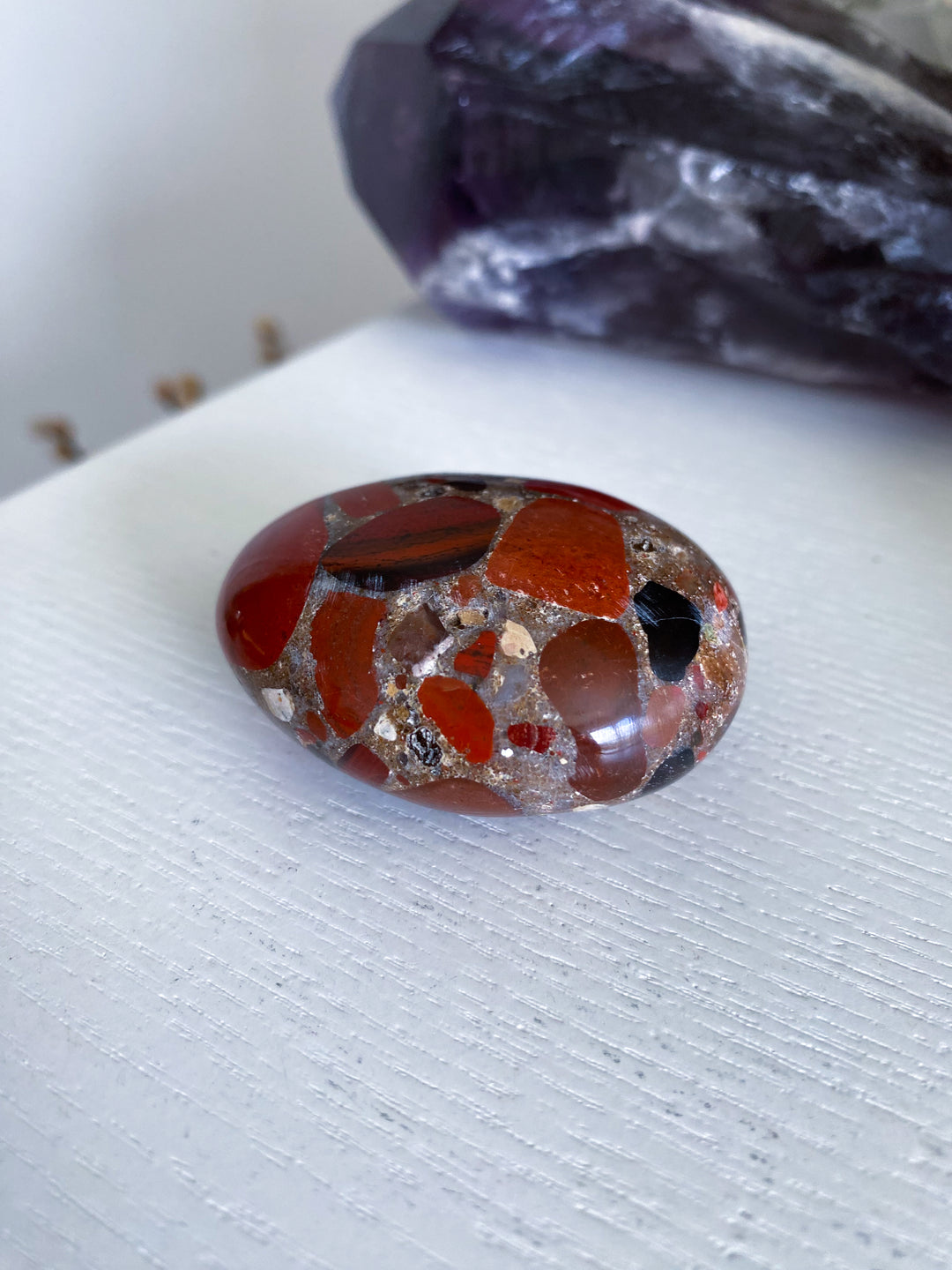 Conglomerate Jasper Palm Stone #2