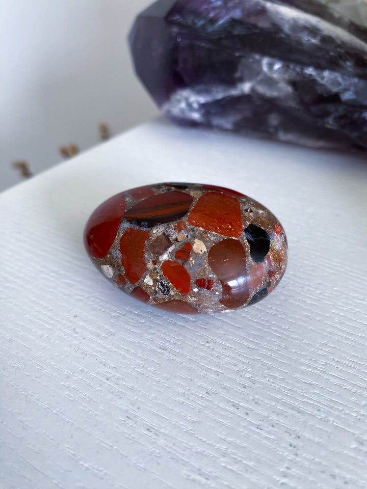 Conglomerate Jasper Palm Stone #2