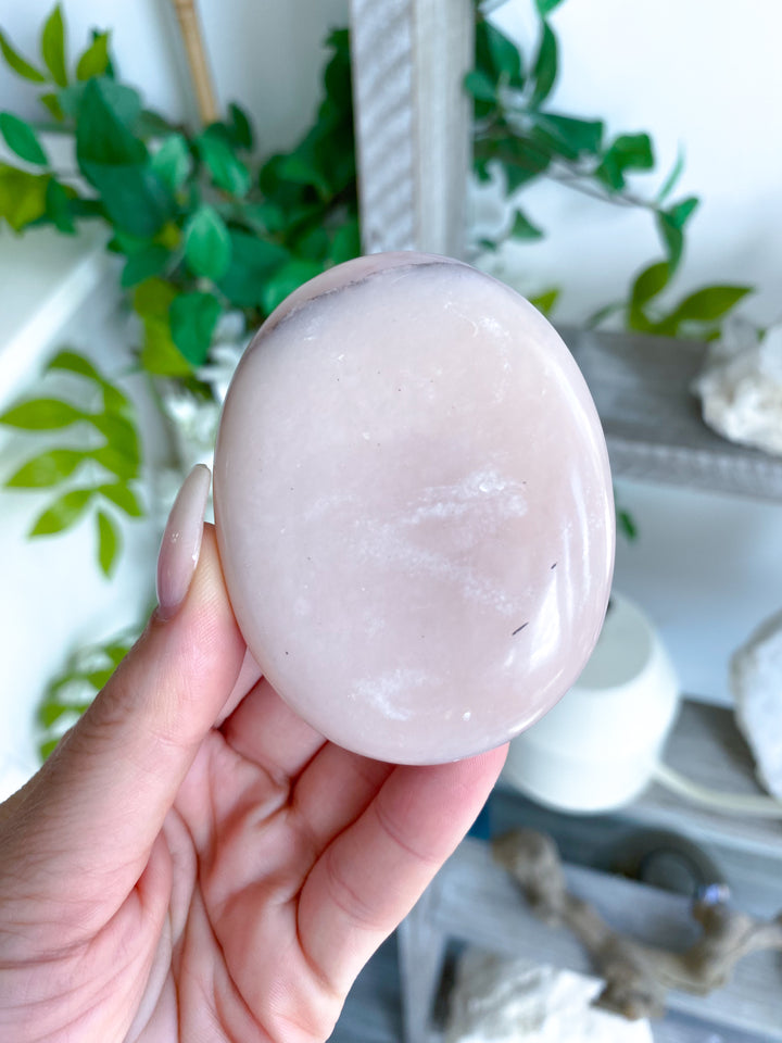 Large Pink Opal Palm Stone #2 - Get Exact Item