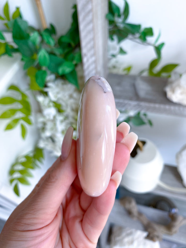 Large Pink Opal Palm Stone #2 - Get Exact Item