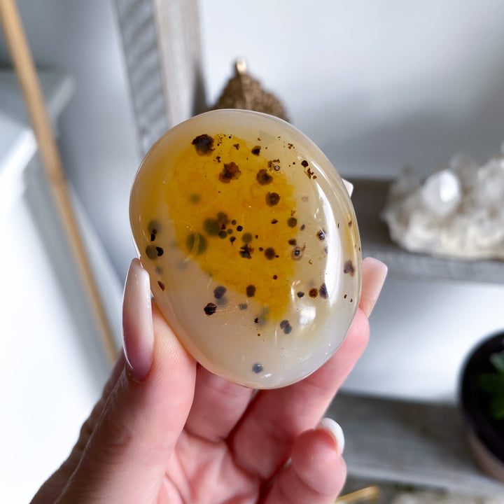 Grounding Agate Palm Stone