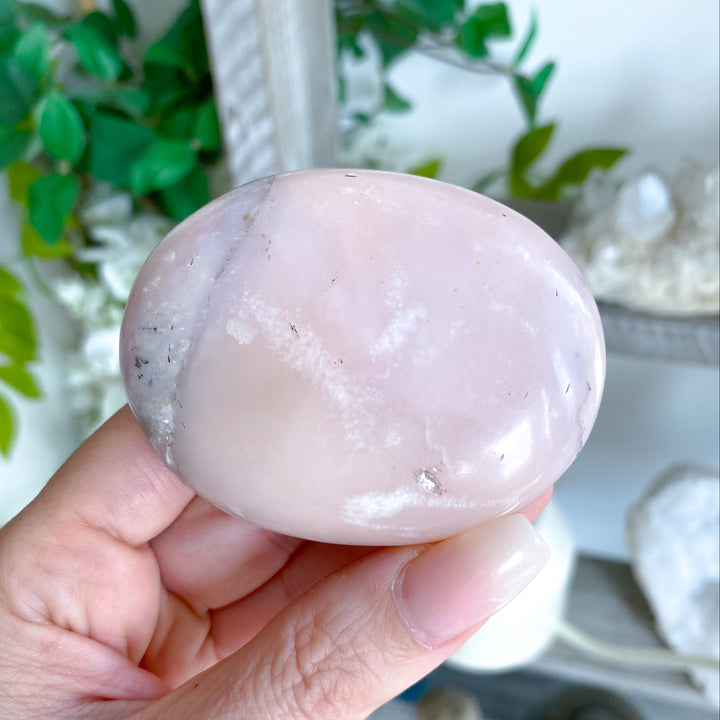 Large Pink Opal Palm Stone #2 - Get Exact Item