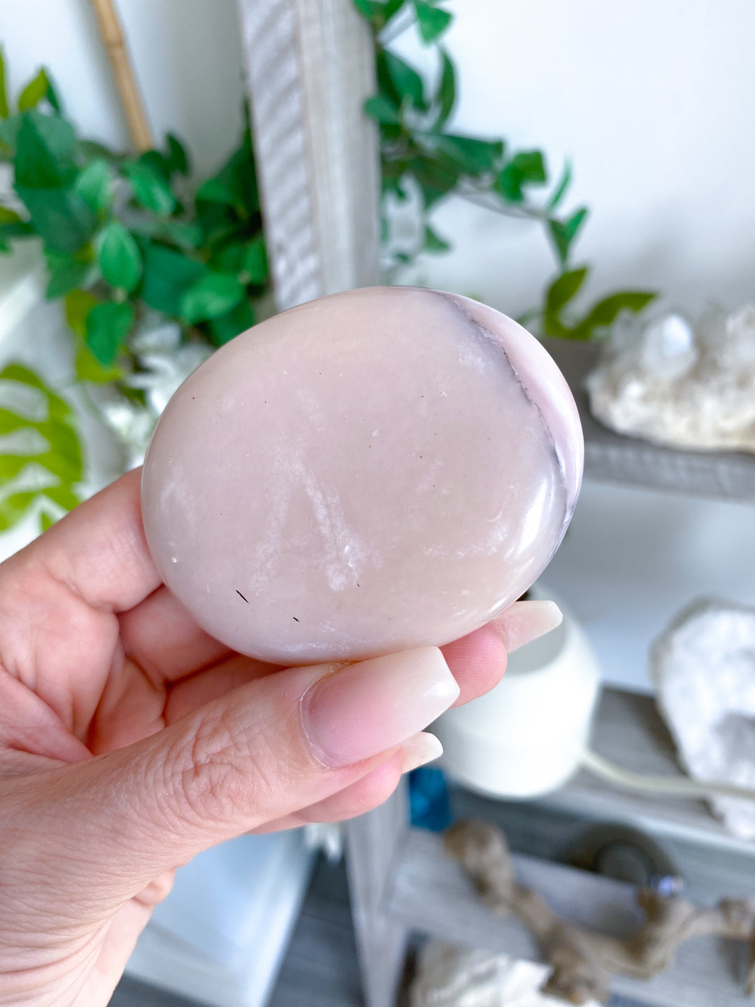 Large Pink Opal Palm Stone #2 - Get Exact Item
